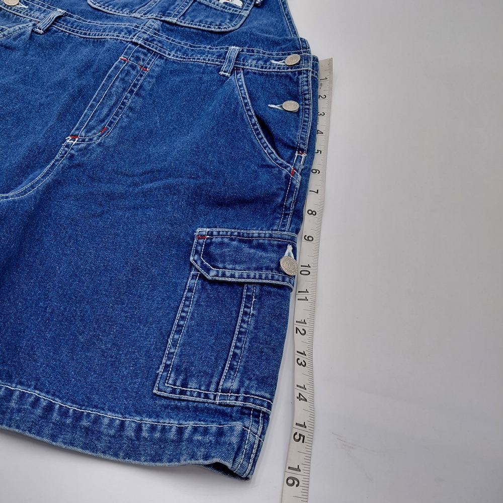 Vtg Looney Tunes Denim Overall Shorts Youth L 10/12 Tweety Sylvester 90s Y2K - Picture 7 of 10